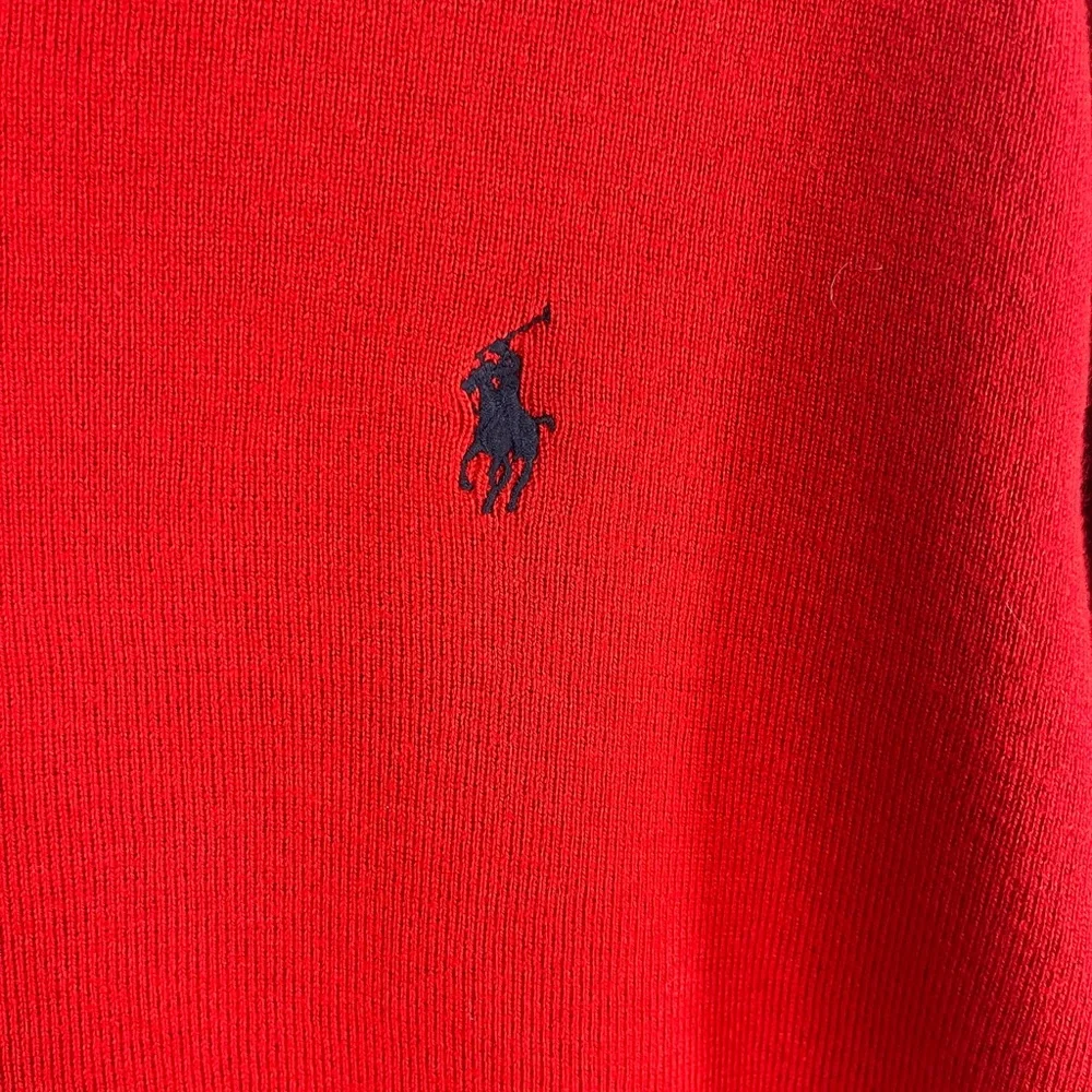 Polo Ralph Lauren men’s red cotton crewneck sweater size‎ large preppy classic